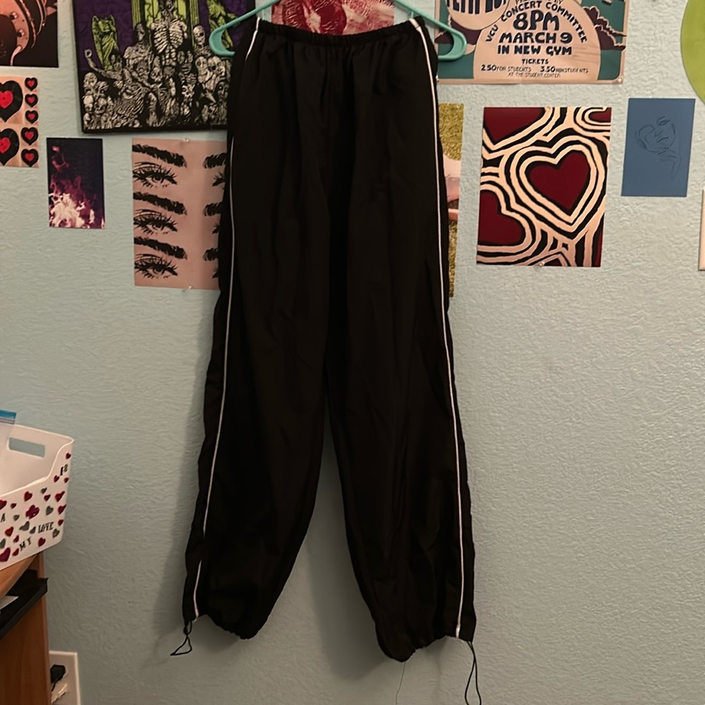 black drawstring joggers